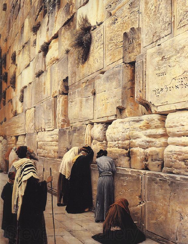 Gustav Bauernfeind The Wailing Wall, Jerusalem Norge oil painting art